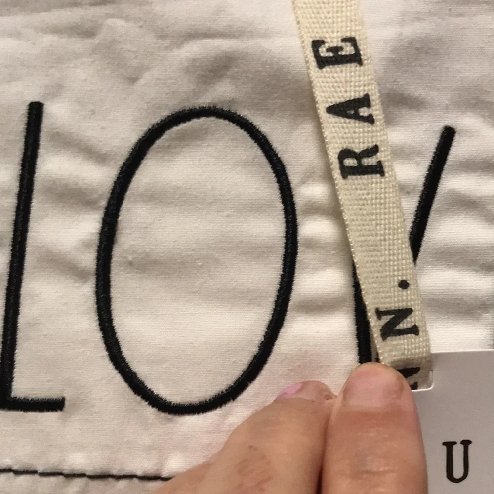 NWT RAE DUNN LOVE EMBROIDERED PILLOWCASES  COTTON PERCALE